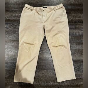Ralph Lauren Women’s Plus Size Straight-Leg Khaki Stretch Ankle Pants